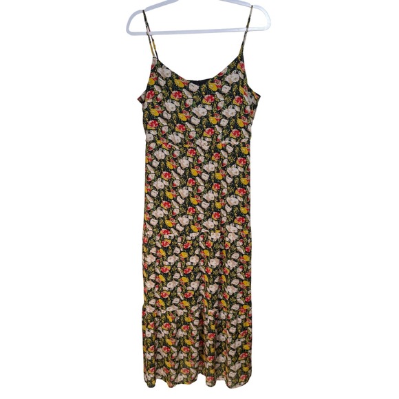 J.Crew Mercantile Dresses & Skirts - J.Crew Floral Maxi Dress 14 Black Multi Tiered Boho Cottagecore Garden Party Sun